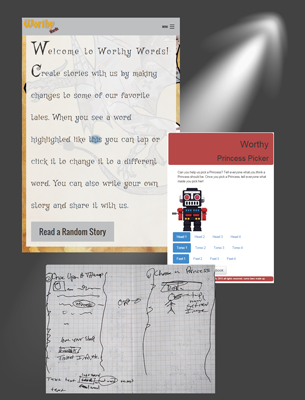 A prototype of the Worthy Words app